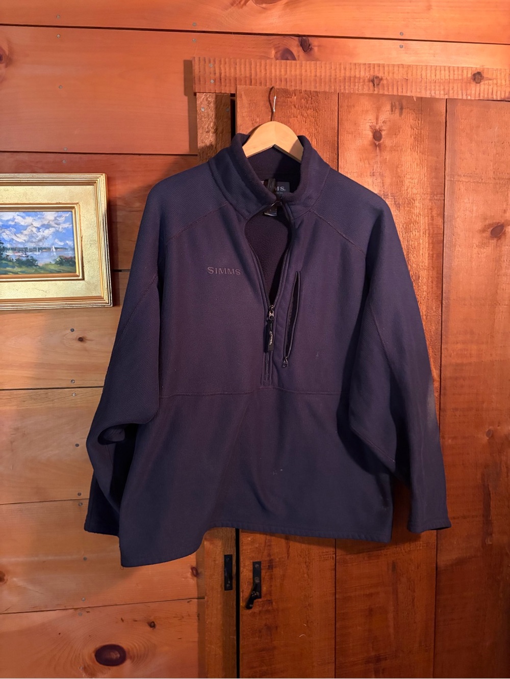 Simms Navy Quarter-Zip Pullover Fleece